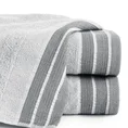 Ręcznik PATI 30X50 cm utkany w miękkie pasy i podkreślony żakardową bordiurą popielaty - 30 x 50 cm - popielaty 1