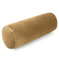 Poduszka dekoracyjna wałek GAJA z welwetu zdobiony kontrastującą lamówką - 15 x 45 cm - miodowy 1