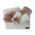 Zestaw prezentowy - 6 szt ręczników o ryżowej strukturze, prezent na każdą okazję - 50 x 40 x 30 cm - pudrowy róż 1