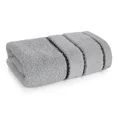 Ręcznik do rąk 30x50 cm bawełniany kolor srebrny z welwetową bordiurą i kontrastującymi paseczkami 500 g/m2 NEL - 30 x 50 cm - srebrny 3