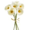 GERBERA MINI, MARGARETKA bukiet, kwiat sztuczny dekoracyjny - dł. 33 cm śr. kwiat 6 cm - kremowy 1
