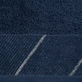 Ręcznik z szenilową bordiurą w błyszczące ukośne paski - 70 x 140 cm - granatowy 2