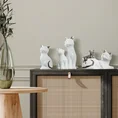 Kot figurka dekoracyjna ceramiczna biało-srebrna - 11 x 9 x 20 cm - biały 4