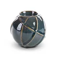 Świecznik ceramiczny TEO z nowoczesnym wypukłym wzorem - ∅ 10 x 9 cm - turkusowy 2