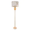 LIMITED COLLECTION Lampa stojąca BLANCA 3 z podstawą łączącą szkło i metal oraz welwetowy abażur - ∅ 46 x 165 cm - biały 2