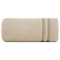 Ręcznik ALLY z bordiurą w pasy przetykany kontrastującą nicią miękki i puszysty, zero twist - 30 x 50 cm - beżowy 3