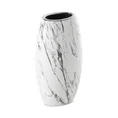 Wazon ceramiczny SANA  z marmurkowym wzorem - 13 x 9 x 25 cm - biały 2