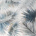 Obraz VERDE ręcznie malowane na płótnie egzotyczne liście o wypukłej strukturze - 100 x 100 cm - biały 1