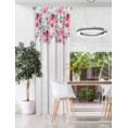 Dekoracja okienna EDEN z lekkiej etaminy z motywem malowanych pędzlem róż - 140 x 270 cm - biały 4