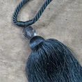 Dekoracyjny sznur do upięć z chwostem i koralikiem - dł. 60 cm - niebieski 3