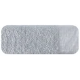 Puszysty ręcznik z elegancką  żakardową bordiurą - 70 x 140 cm - srebrny 1