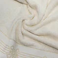 Ręcznik KAMELA bawełniany z bordiurą z geometrycznym ornamentem utkanym srebrną nicią - 70 x 140 cm - kremowy 5