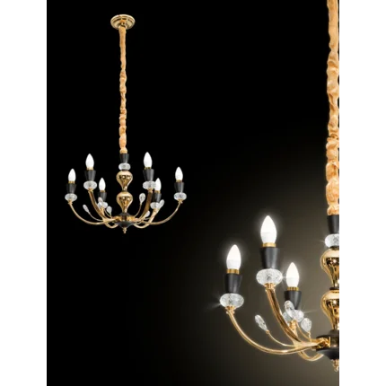 Lampa sześcioramienna MELBA z kryształami Lampa sześcioramienna MELBA z kryształami - ∅ 60 x 120 cm
