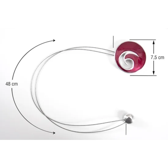 Upinacz dekoracyjny do firan i zasłon z magnesem - 48 cm - bordowy