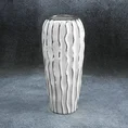 Wazon ceramiczny SAVANA przecierany biało-srebrny - ∅ 15 x 34 cm - biały 1