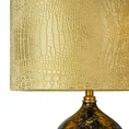 Lampa stojąca MYRA na podstawie łączącej szkło i metal z wytłaczanym welwetowym abażurem - ∅ 25 x 157 cm - musztardowy 2