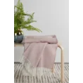TERRA COLLECTION Koc AVINION Koc w jodełkę  zakończony frędzlami z tkaniny z przewagą bawełny - 180 x 220 cm - różowy 6