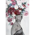 Obraz WOMAN ręcznie malowany na płótnie - 60 x 90 cm - szary 1