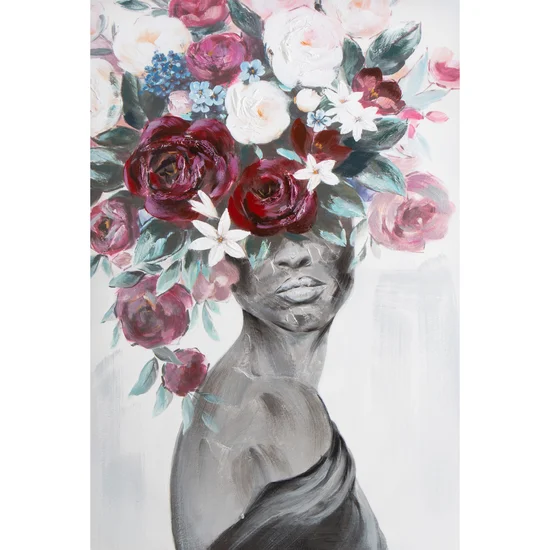 Obraz WOMAN ręcznie malowany na płótnie - 60 x 90 cm - szary