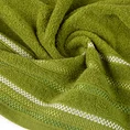 Ręcznik LIVIA  z kolorowymi paskami tkanymi we wzór jodełki - 30 x 50 cm - oliwkowy 4