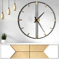 Dekoracyjny zegar ścienny z metalu w nowoczesnym minimalistycznym stylu - 80 x 5 x 80 cm - czarny 3