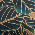 LIMITED COLLECTION Pościel LILI 1 z dużym botanicznym wzorem liści GŁĘBIA ZIELENI - 220 x 200 cm - turkusowy 6