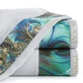 EWA MINGE Ręcznik ANGELA z bordiurą zdobioną designerskim nadrukiem - 50 x 90 cm - srebrny 1