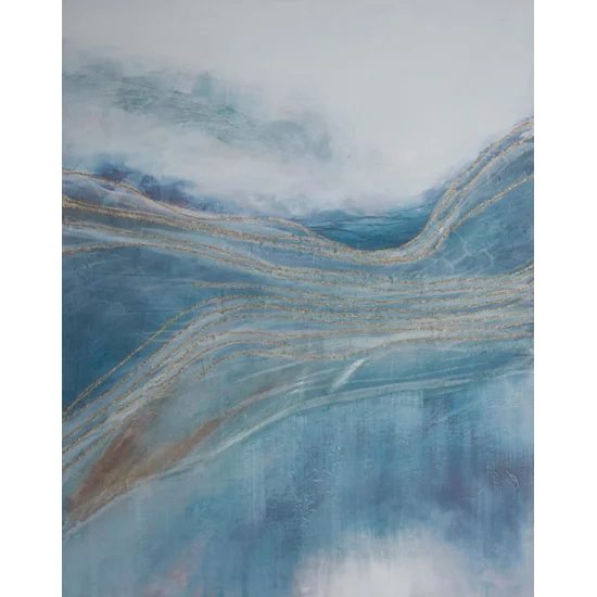 Obraz MIRAGE 2 abstrakcyjny ręcznie malowany na płótnie - 80 x 100 cm - niebieski