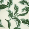 NOVA PRINT Komplet pościeli NIKA z satyny bawełnianej z botanicznym motywem zielonych liści - 160 x 200 cm - beżowy 5