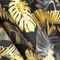 Zasłona BLER z miękkiego welwetu z nadrukiem egzotycznych szaro-żółtych liści - 140 x 270 cm - żółty 5