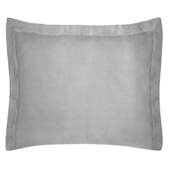 NOVA COLOUR Poszewka na poduszkę bawełniana z satynowym połyskiem i ozdobną kantą - 70 x 90 cm - stalowy