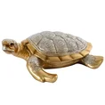 Żółw figurka srebrno-złota bogato zdobiona, styl orientalny - 23 x 22 x 7 cm - złoty 3