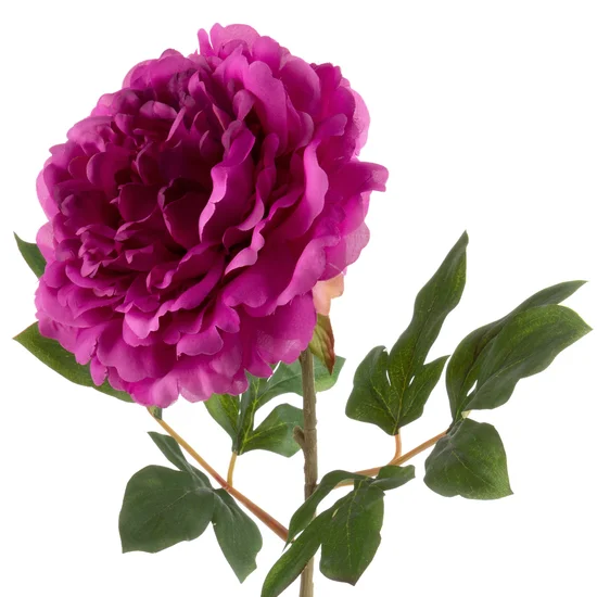 PIWONIA kwiat sztuczny dekoracyjny z płatkami z jedwabistej tkaniny - ∅ 18 x 78 cm - amarantowy