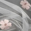 Firana dziecięca ELSA  140x250 cm z kwiatuszkami haftowanymi puszystą nicią, na przelotkach - 140 x 250 cm - biały 11
