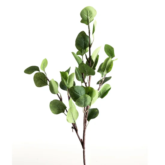 EUKALIPTUS - gałązka o ozdobnych zielonych liściach, kwiat sztuczny dekoracyjny - ∅ 5 x 70 cm - zielony