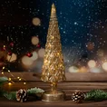 Figurka świąteczna szklana CHOINKA ze światełkami LED - ∅ 10 x 35 cm - jasnobrązowy 2