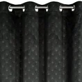Zasłona JULIA z miękkiego welwetu z wytłaczanym geometrycznym wzorem wachlarzy - 140 x 250 cm - czarny 4