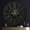 Dekoracyjny zegar ścienny w stylu industrialnym z metalu z ruchomymi kołami zębatymi - 90 x 8 x 90 cm - czarny 9