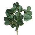 EUKALIPTUS gałązka, kwiat sztuczny dekoracyjny - dł. 50 cm dł. z liśćmi 24 cm śr. liść 7 cm - zielony 1