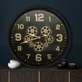 Dekoracyjny zegar ścienny w stylu vintage z ruchomymi kołami zębatymi - 61 x 11 x 61 cm - czarny 8