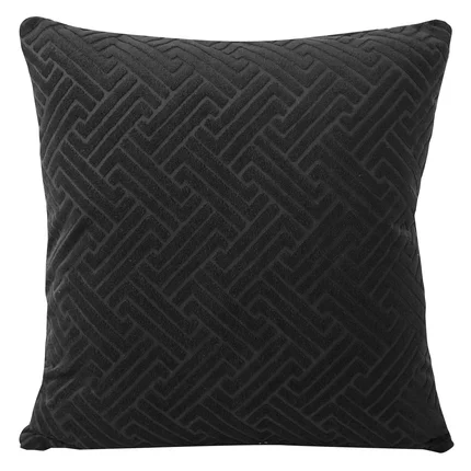 Poszewka ISLA z welwetu z żakardowym geometrycznym wzorem Poszewka ISLA z welwetu z żakardowym geometrycznym wzorem - 40 x 40 cm