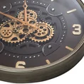 Dekoracyjny zegar ścienny w stylu industrialnym z ruchomymi kołami zębatymi - 60 x 8 x 60 cm - srebrny 3