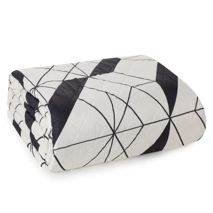 DESIGN 91 Narzuta GEO 1 z nadrukiem geometrycznym pikowana techniką hot press DESIGN 91 Narzuta GEO 1 z nadrukiem geometrycznym pikowana techniką hot press - 200 x 220 cm