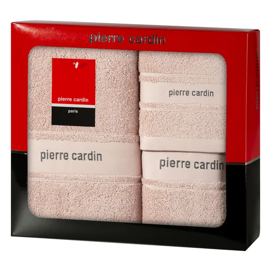 PIERRE CARDIN Komplet ręczników NEL w eleganckim opakowaniu, idealne na prezent! - 40 x 34 x 9 cm - pudrowy róż