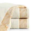 Ręcznik AGIS z żakardową bordiurą z motywem liści, ZERO TWIST - 30 x 50 cm - kremowy 1