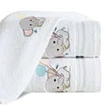 Ręcznik z bawełny BABY dla dzieci 50X90 cm z naszywaną aplikacją ze słonikiem biały - 50 x 90 cm - biały 1