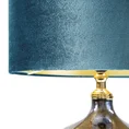 Lampa stołowa KATIE na szklanej podstawie z przecieranego szkła czarno-złota z welwetowym ciemno miętowym abażurem - ∅ 40 x 62 cm - ciemnomiętowy 2