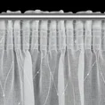 Dekoracja okienna ARLENA z etaminy zdobiona subtelnym srebrnym wzorem - 140 x 270 cm - biały 9