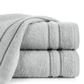 Ręcznik EMINA bawełniany z bordiurą podkreśloną klasycznymi paskami - 50 x 90 cm - srebrny 1