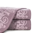 Ręcznik z żakardowym roślinnym wzorem - 70 x 140 cm - fioletowy 1
